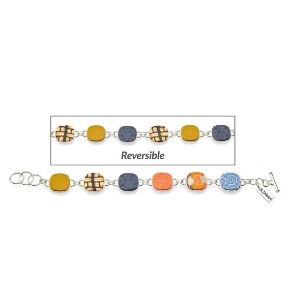 💥SALE Handmade Bracelet & Post Earrings JILZARAH French Quarter Reversible EUC - Picture 2 of 10